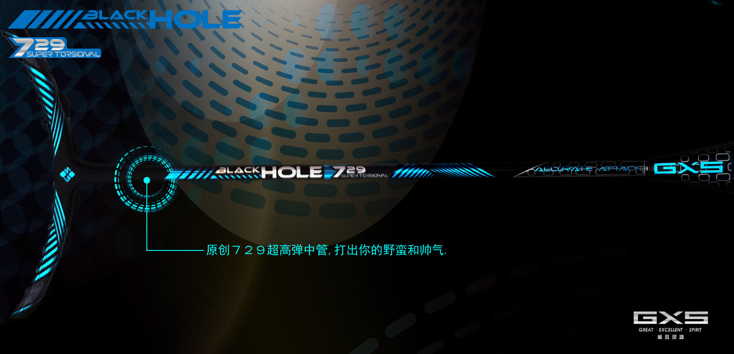 GXS P.R.IND BLACK HOLE 729 badminton racket