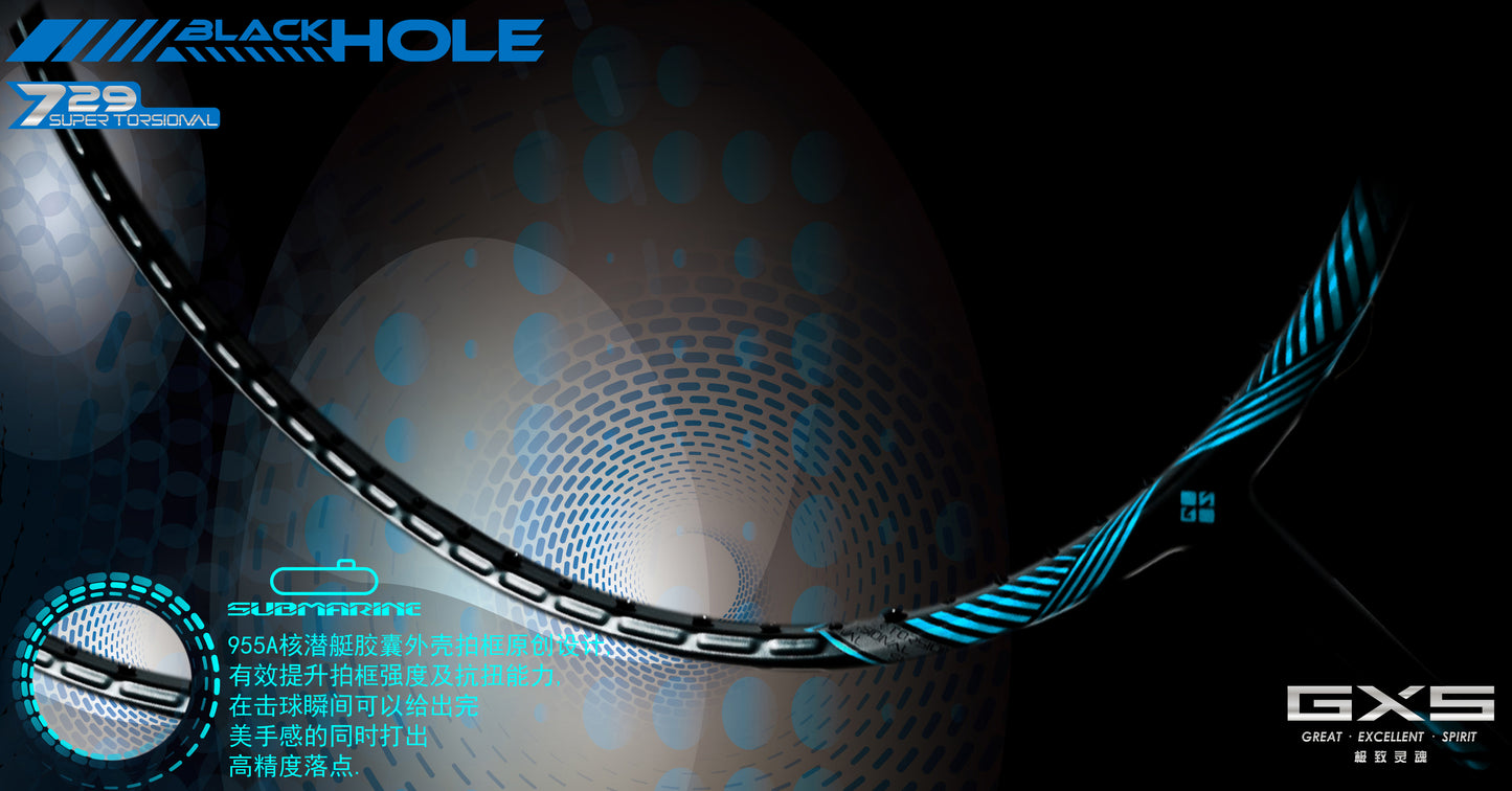 GXS P.R.IND BLACK HOLE 729 badminton racket