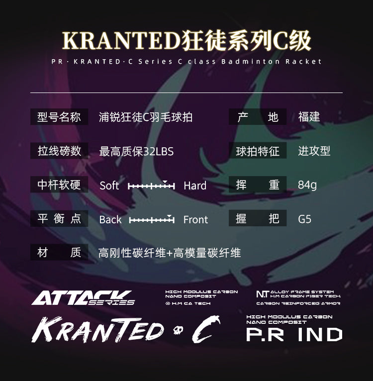 GXS P.R.IND KRANTED C Badminton Racquet